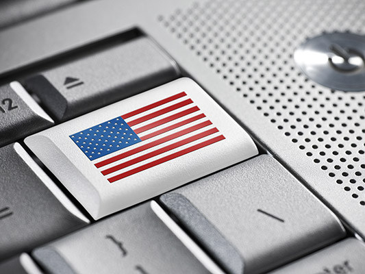 return key with american flag on it